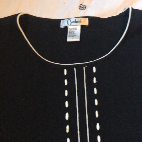 Carducci vintage sweater, black with white accents L - Picture 4 of 5